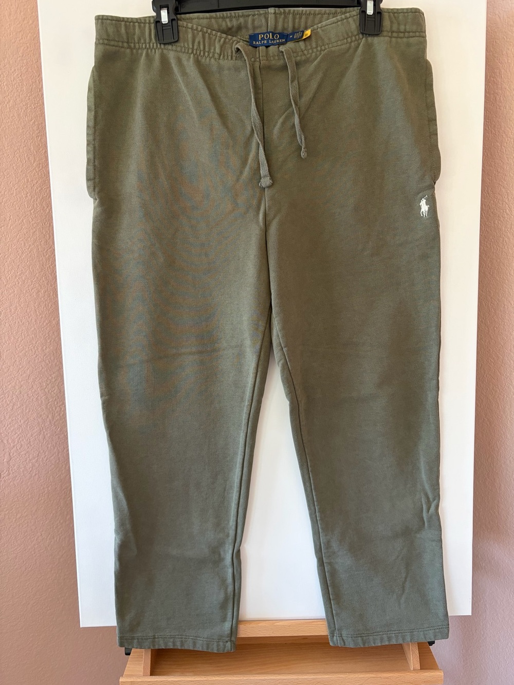 Polo Ralph Lauren Sage Olive Green Cropped Sweatpants Joggers Unisex M *Read